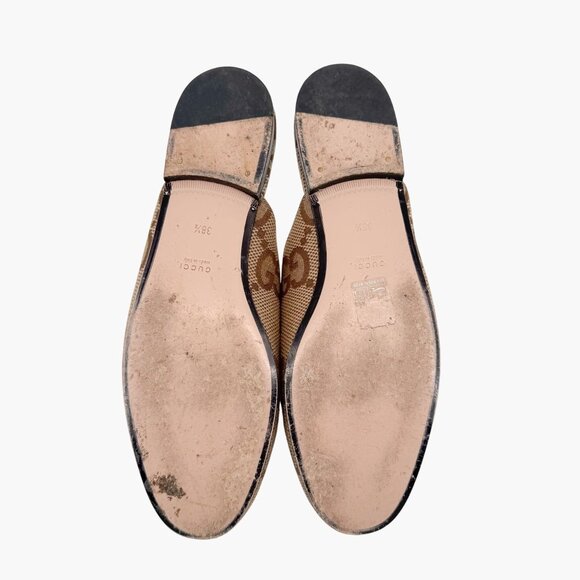 Gucci Princetown Horsebit Loafer Mule EU 38.5 US 8.5 Beige Jumbo GG Canvas Flat - Picture 11 of 15